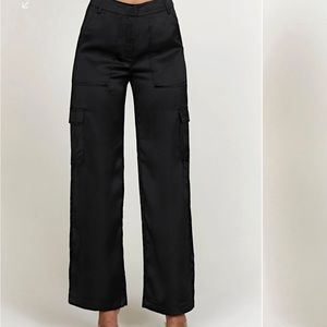 Satin Cargo Pants